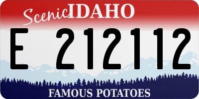 ID license plate E212112