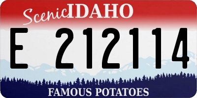 ID license plate E212114