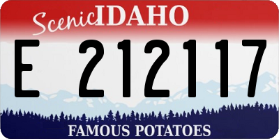 ID license plate E212117