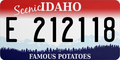 ID license plate E212118