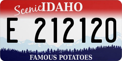 ID license plate E212120