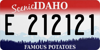 ID license plate E212121