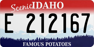 ID license plate E212167