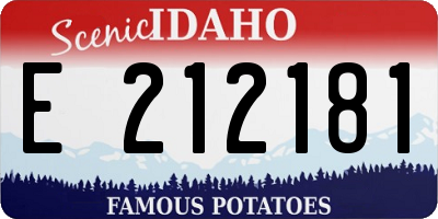 ID license plate E212181