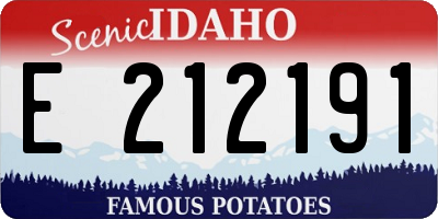 ID license plate E212191