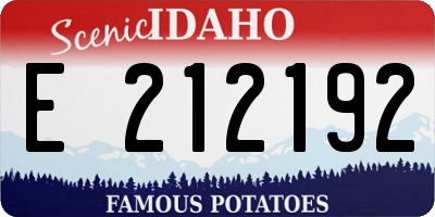 ID license plate E212192
