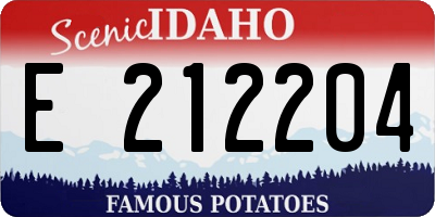 ID license plate E212204