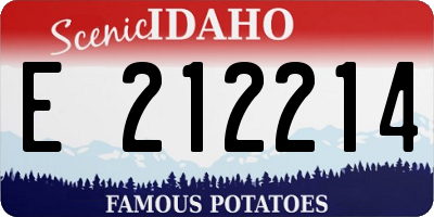 ID license plate E212214