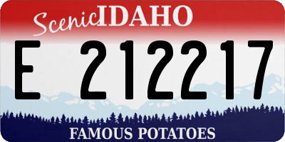 ID license plate E212217