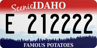 ID license plate E212222