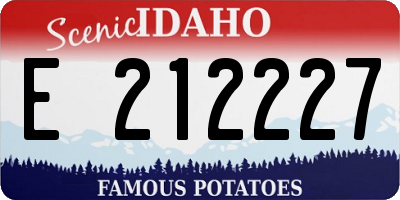 ID license plate E212227
