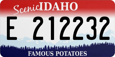 ID license plate E212232