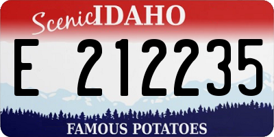 ID license plate E212235