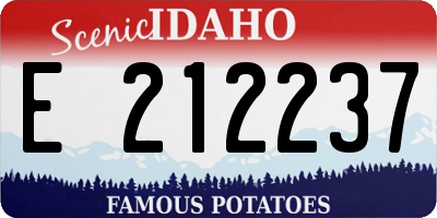 ID license plate E212237