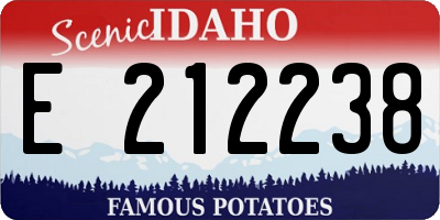 ID license plate E212238