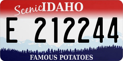 ID license plate E212244