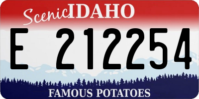 ID license plate E212254