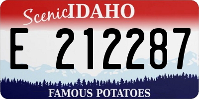 ID license plate E212287