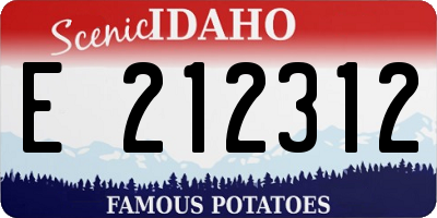 ID license plate E212312