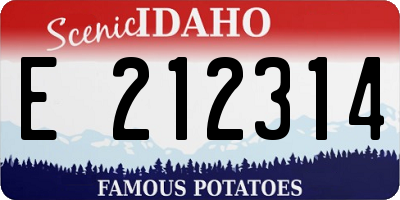 ID license plate E212314
