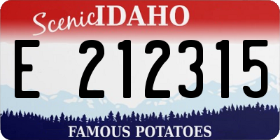 ID license plate E212315