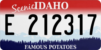 ID license plate E212317