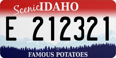 ID license plate E212321