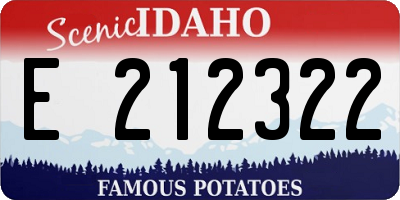 ID license plate E212322
