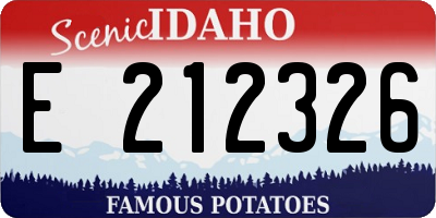 ID license plate E212326