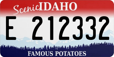 ID license plate E212332