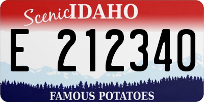 ID license plate E212340
