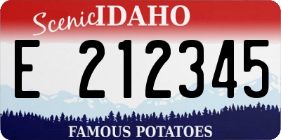 ID license plate E212345