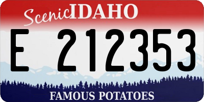 ID license plate E212353