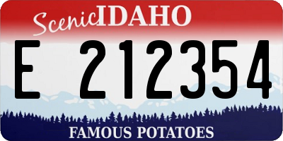 ID license plate E212354