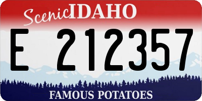 ID license plate E212357