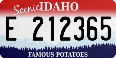 ID license plate E212365