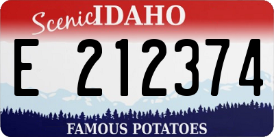 ID license plate E212374