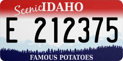 ID license plate E212375