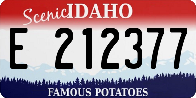 ID license plate E212377