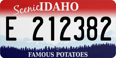 ID license plate E212382