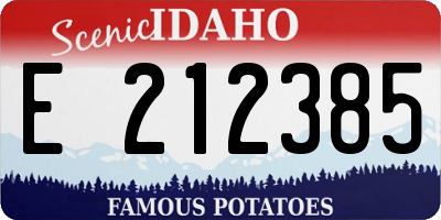 ID license plate E212385