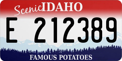ID license plate E212389