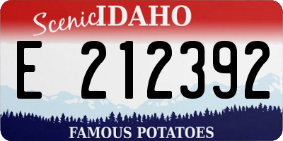 ID license plate E212392