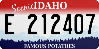 ID license plate E212407