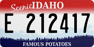 ID license plate E212417