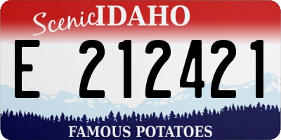 ID license plate E212421