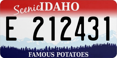 ID license plate E212431