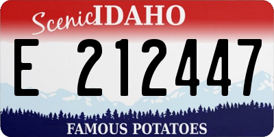 ID license plate E212447