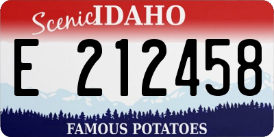 ID license plate E212458