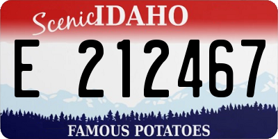ID license plate E212467